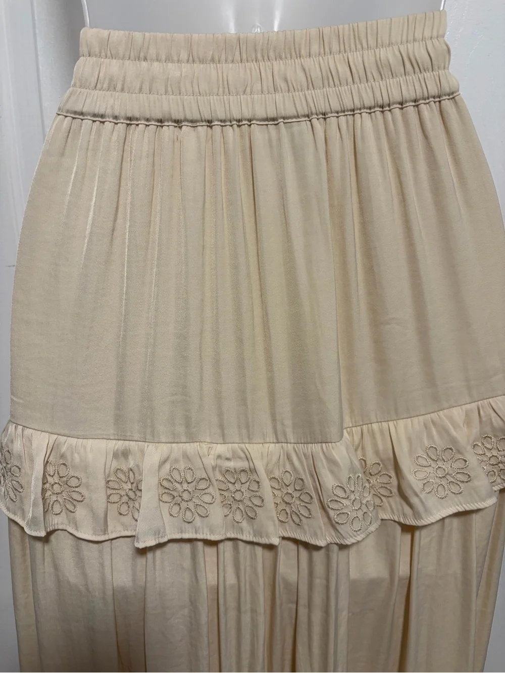 Joie Cream Tiered Embroidered Maxi Skirt - Picture 5 of 7